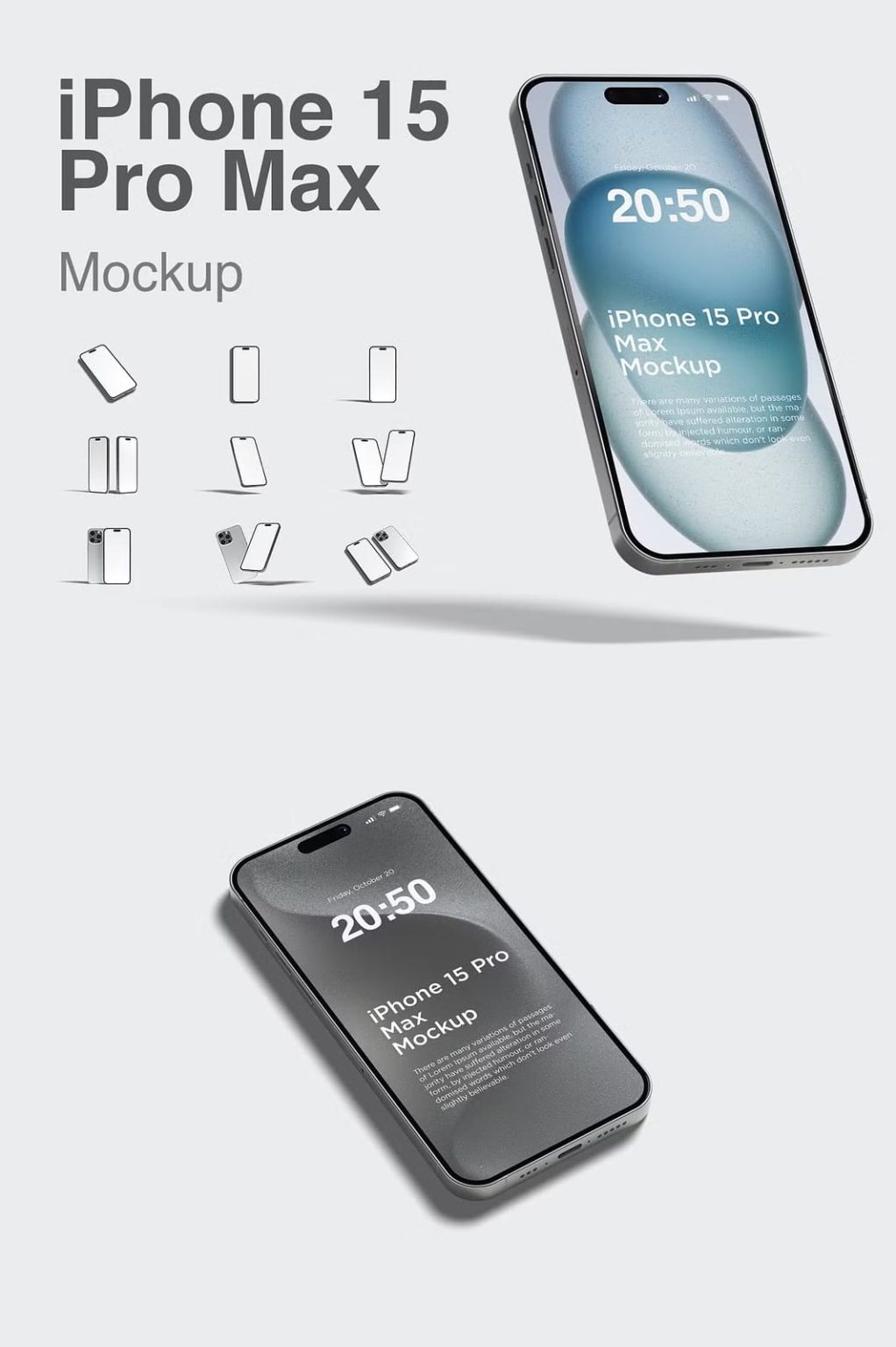 Iphone 15 Pro Max Mockup - The Danny - Mockup Design Resources
