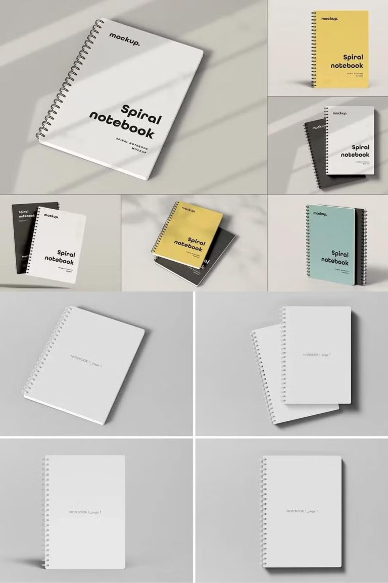 Spiral Notebook Mock-up - The Danny - Mockup Design Resources