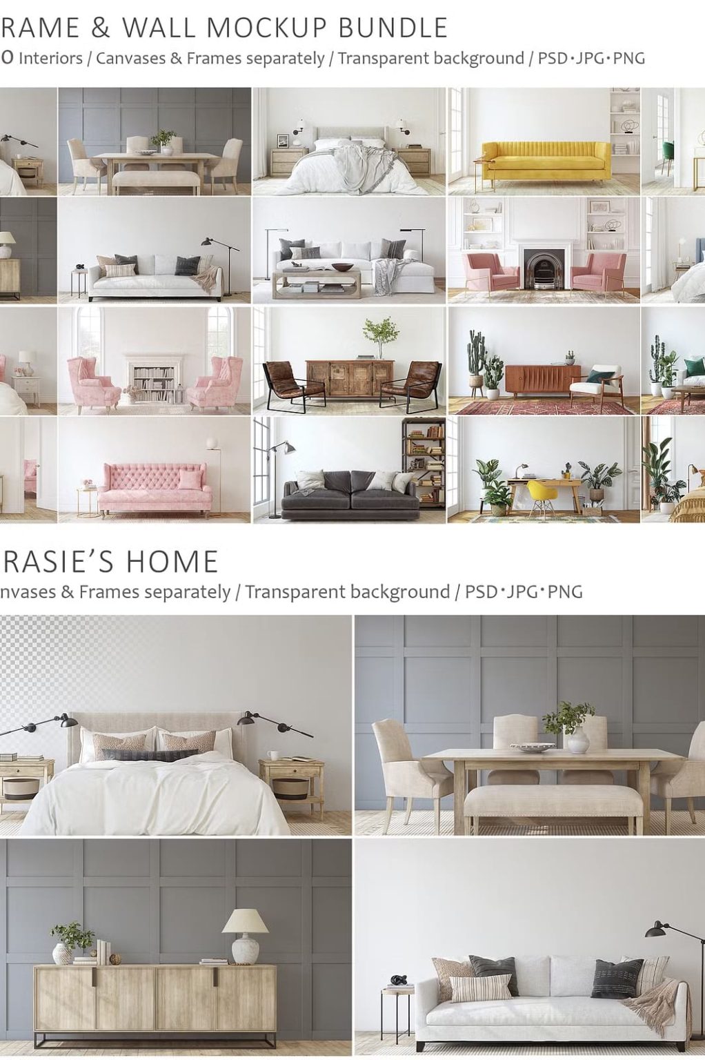 BIG BUNDLE Modern Interiors - The Danny - Mockup Design Resources