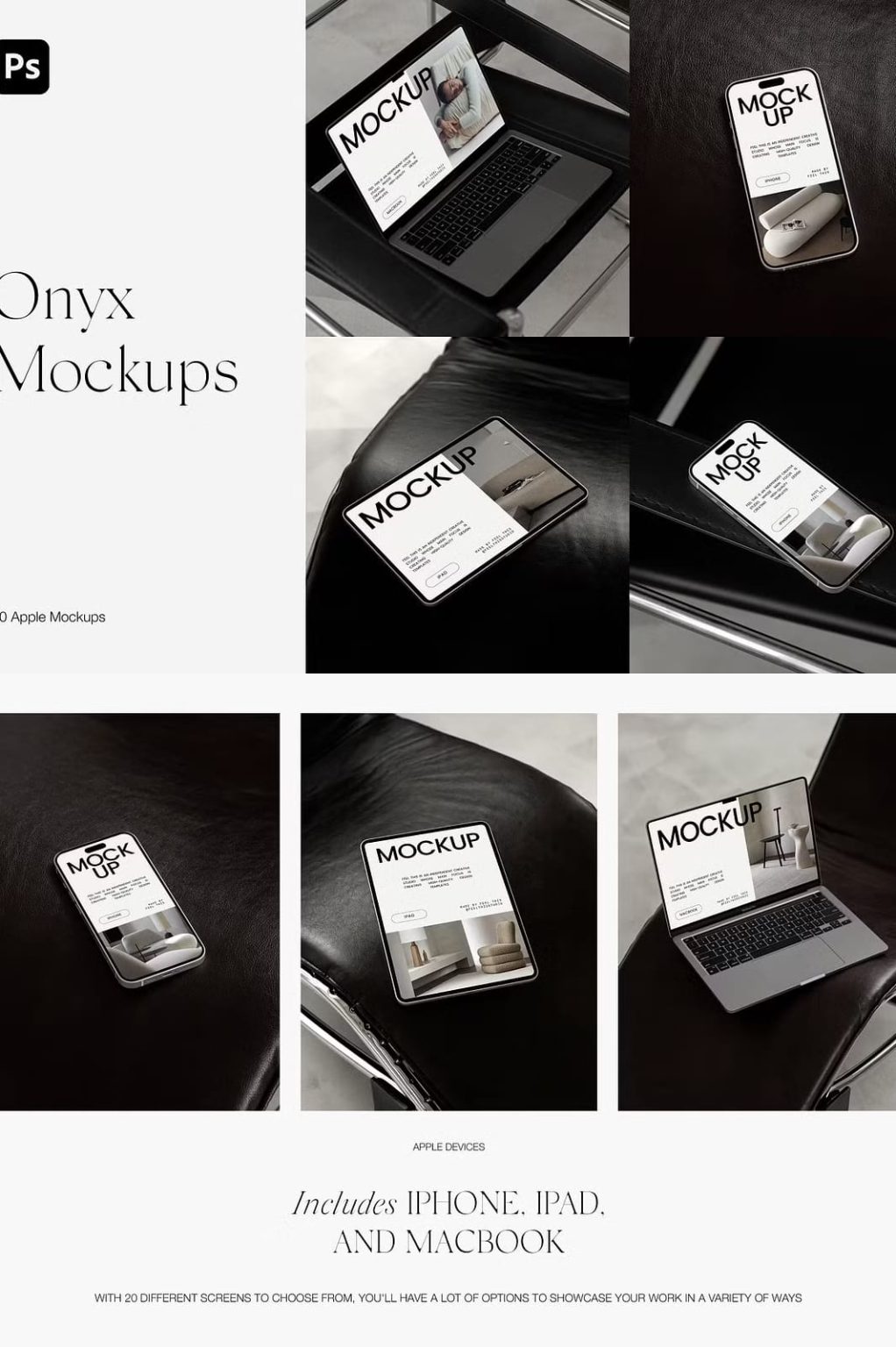 Apple Mockups | MacBook iPhone iPad - The Danny - Mockup Design Resources