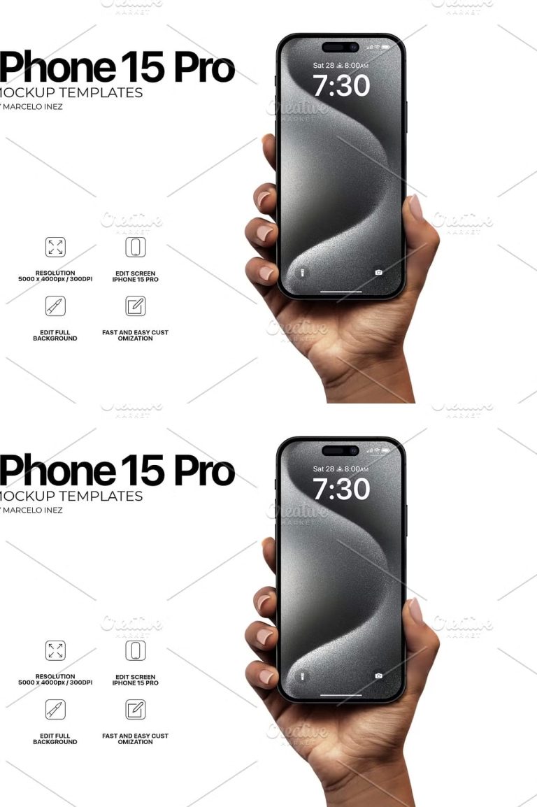 iPhone 15 Pro In Hand Mockup - The Danny - Mockup Design Resources
