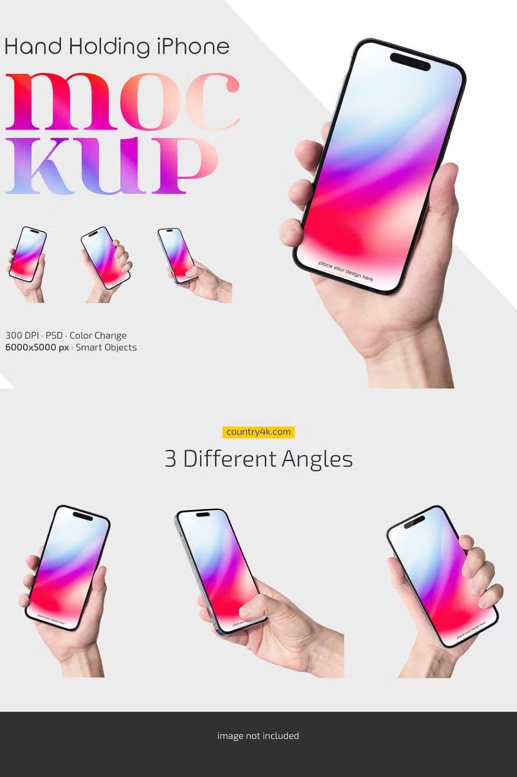 Hand Holding iPhone Mockup Set - The Danny - Mockup Design Resources
