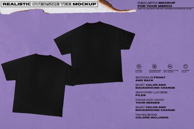 Oversize Tee Mockup - The Danny - Mockup Design Resources