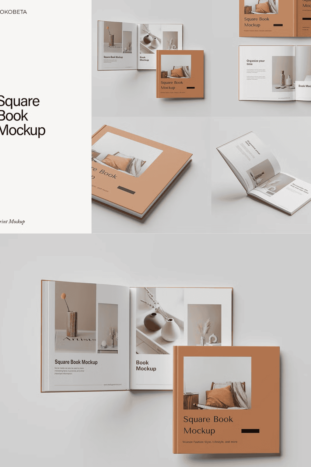 Square Sample Book Square Book Mockup - The Danny - Mockup Design Resources